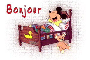 Gif animé bonjour Mickey